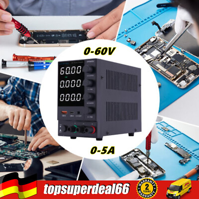 0-60V 0-5A DC Labornetzteil DPS605U Regelbares Netzteil Anschluß Power Supply