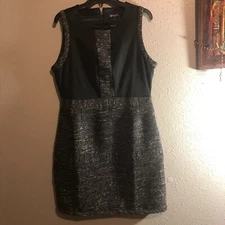 Women’s Pre-owned SPEIGEL Brand black and gold luxe sleeveless dress.  Size 14.