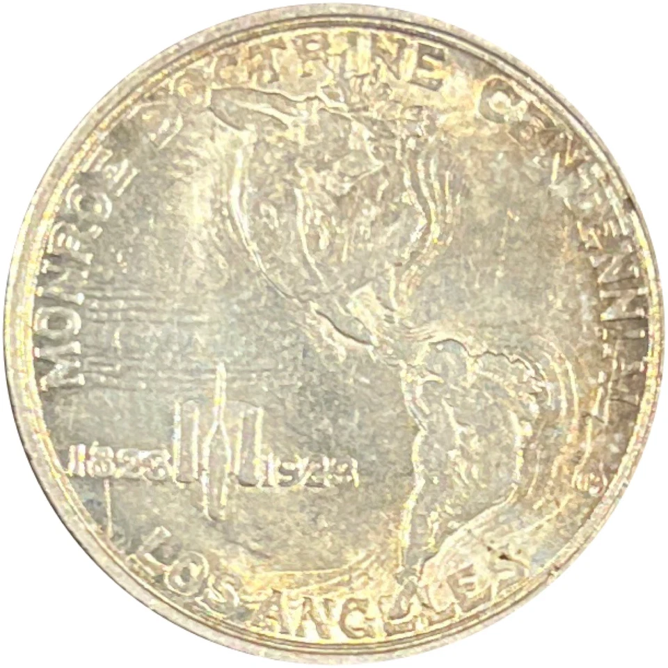 Medio dólar conmemorativo Monroe 1923-Estados Unidos elección original escaso AU+ Foto 2 de 4