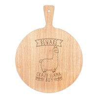 Beware VerrüCkte Lama Jungen Pizza Brett Paddel Holz Lustig Alpaca