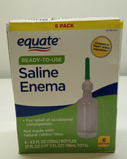 Equate 6 pack Enema Sodium Phosphates Saline Laxative 4.5 fl Oz Ready To Use