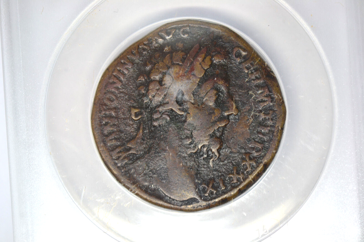 Marcus Aurelius, as Augustus (AD 161-180). AE sestertius (31mm