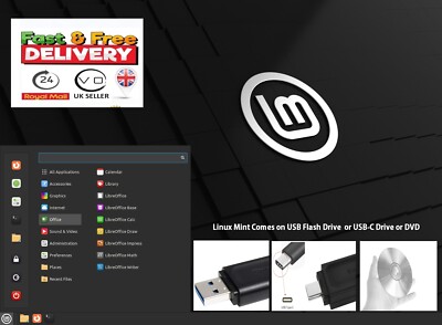 Linux Mint 21.3 oder LMDE 6 live oder auf bootfähigem USB 3.2-Laufwerk installieren - DVD USB-C