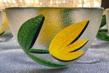 Kosta Boda Glass Yellow Tulipa 5 3/4" Bowl Tulips Signed Ulrica Vallien