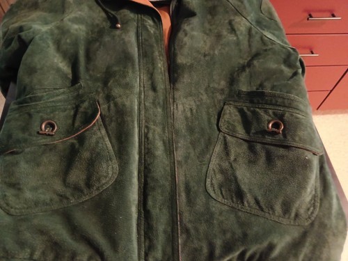 vintage charles klein green suede leather jacket - Picture 5 of 7