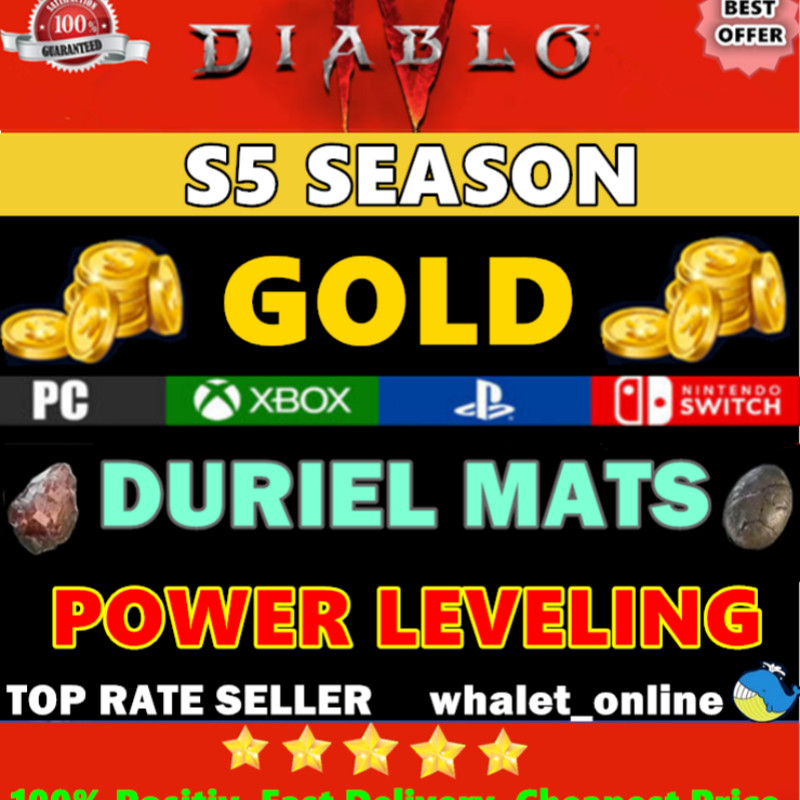 DIABLO 4 Temporada 5 Oro Duriel Juego D4 S5 Softcore MaterialsTorment Run