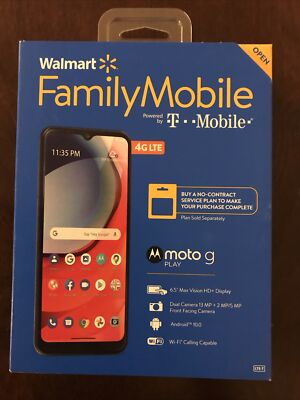 Family Mobile Moto G Play, 6.5  Max Vision HD+ Display, 13+2MP Camera, Brand New