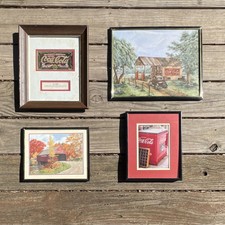 Coca-Cola Framed Posters & Prints Vintage Advertising Art Set of 4 Multicolor