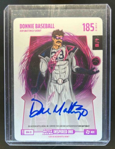 2024 Bo Jackson Battle Arena Don Mattingly Inspired Ink Pink Foil Auto #4/10