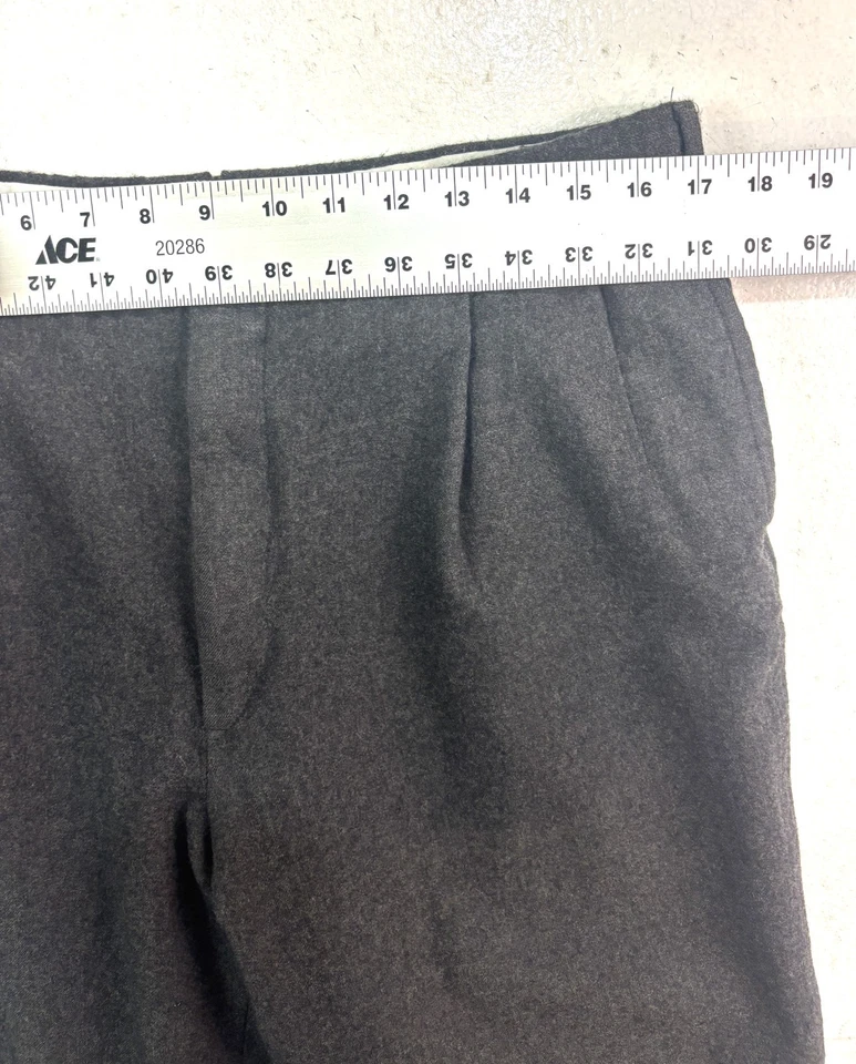 Pantalones de vestir plisados de lana de franela carbón 34x32 Nordstrom Barry Bricken años 90 de colección Foto 2 de 4