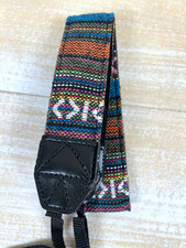 Retro Vintage Colorful Embroidered Boho Hippie Camera Neck Strap NEW