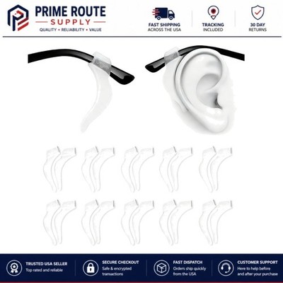 10 Pairs of Clear Silicone Eyeglass Ear Hooks for Maximum Comfort & Security