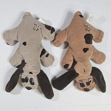 Lot Of 2 Vintage 1984 Pound Puppies Tan Brown Dog Spots 8" Plush Loose