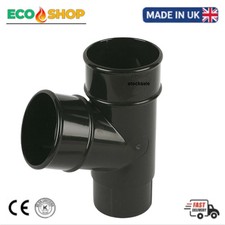 68mm Round Downpipe with 112mm Branch – Black PVC Rainwater Pipe