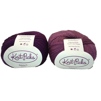 Lot 2 Knit Picks Palette Lantana Peruvian Highland Wool Fingering Yarn Purples