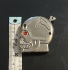 Skull Shaped Metal Collectible Lighter - Red Rhinestone Eyes - Needs Fuel — photo 3