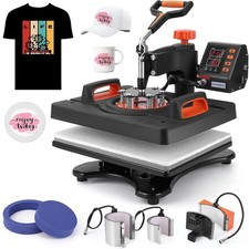 Heat Press Machine 12 X 15 inch, 6 in 1 Shirt Printing Heat Transfer Machine ...