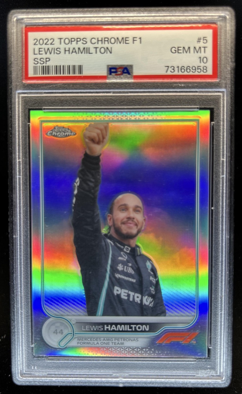 2022 Topps Chrome F1 Formula 1 Lewis Hamilton SSP #5b PSA 10 GEM MINT view 1