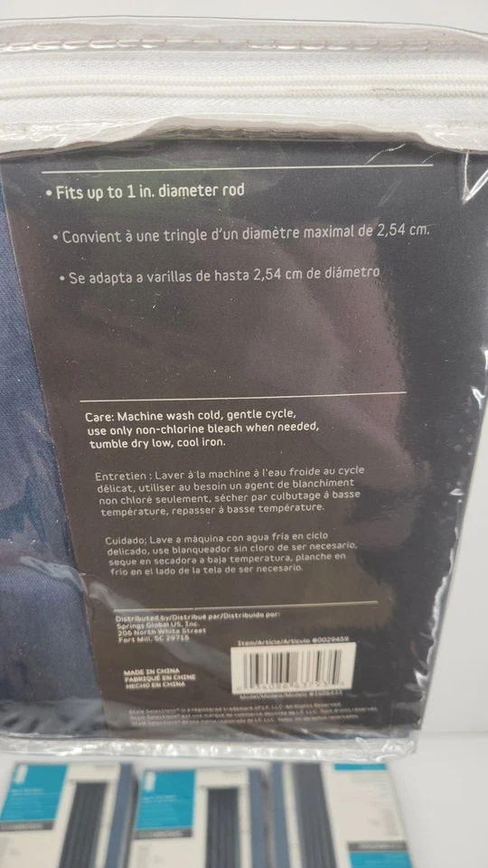 Lot of 6 Style Selections Bernard Blue Back Tab Curtain Panel 63"x40" - Image 3 of 4
