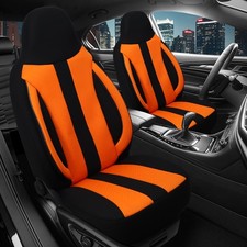 2x Sitzbezüge passend für Audi A3 8P (Schwarz-Orange) | Vorne | Pilot ZENO503