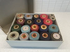 Vintage MCM 20 Spools Professional Cotton Sewing Thread Some Deadstock In Box
