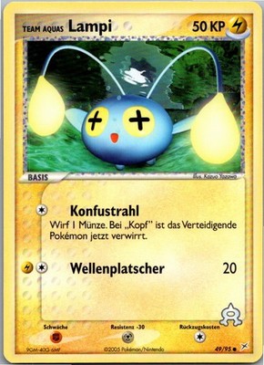 Pokémon Lampi 49/95 EX Team Magma vs Team Aqua 2005 Deutsch