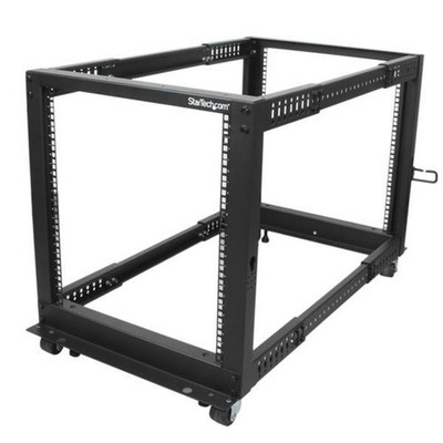StarTech.com 12HE 4 Pfosten Open Frame Server Rack tiefenverstellbar mit Rollen