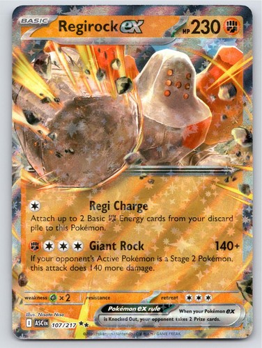 2026 POKEMON REGIROCK EX ASCENDED HEROES 107/217 HOLO RR NM A83630 FREE S&H