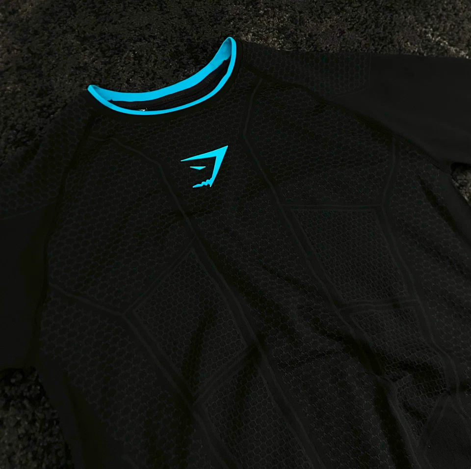 Camisa de compresión sin costuras OG Gymshark Onyx V1 negra/azul ✅ DAVID LAY ✅ Foto 4 de 4