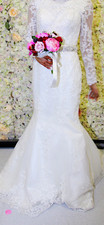 Berkertex Lace Mermaid  Wedding Dress Long Sleeve Boat Neck Classic S8/10
