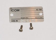 ICOM IC-761 PARTS: MODEL/SERIAL NUMBER 02613 ID TAG WITH SCREWS