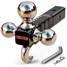 Orcish Trailer Hitch Tri-ball Mount With Tow Hook Pin Chrome Trailer Ball ...