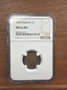 1909 Indian Head Cent NGC MS 62BN Gorgeously Rainbow Toned