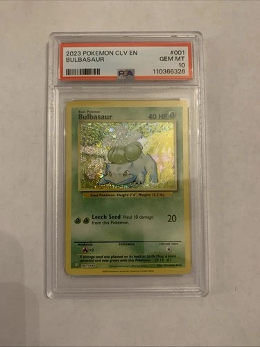 Pokemon Classic Collection Bulbasaur Holo CLV 001/034 PSA 10