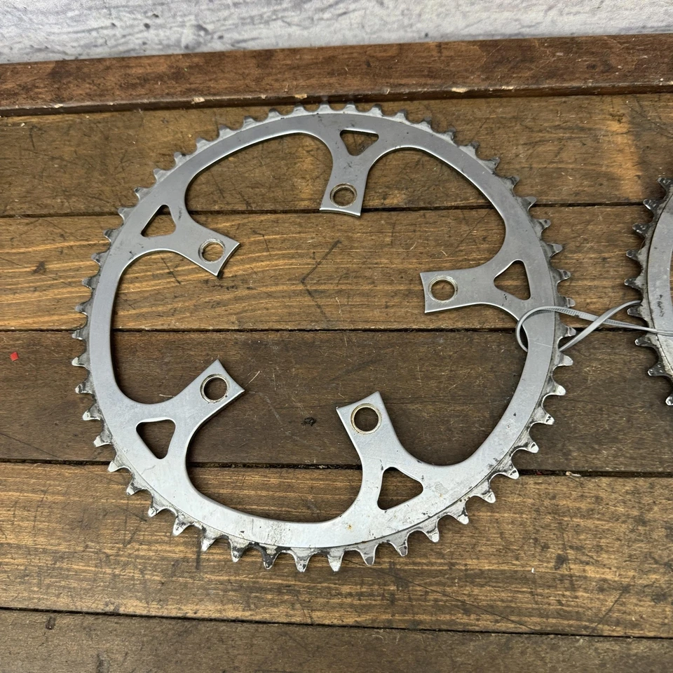 VIntage Sugino Steel Chainring Set 52 42T 110 BCD 5-Bolt Road Bike Double Crank - Image 2 of 4