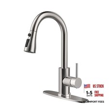 Kitchen Faucet with Pull-Down Spray Single Handle high Brushed Nickel Standard