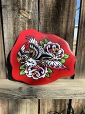 American Traditional Eagle Handmade Sign Garage Art Tattoo Flash Shop Sign
