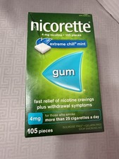 Nicorette Gum Extreme Chill 4 MG 105 Pc Expiry 01/2027 New In Box Ships From USA