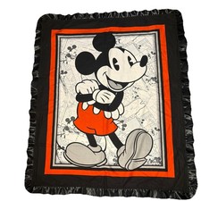 Disney Mickey Mouse Lovey Security Blanket. Minky, Silk, Handmade 44  x38  