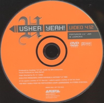 Usher Featuring Lil' Jon & Ludacris: Yeah! 1-Track PROMO DVD VIDEO MUSIC R&B '04