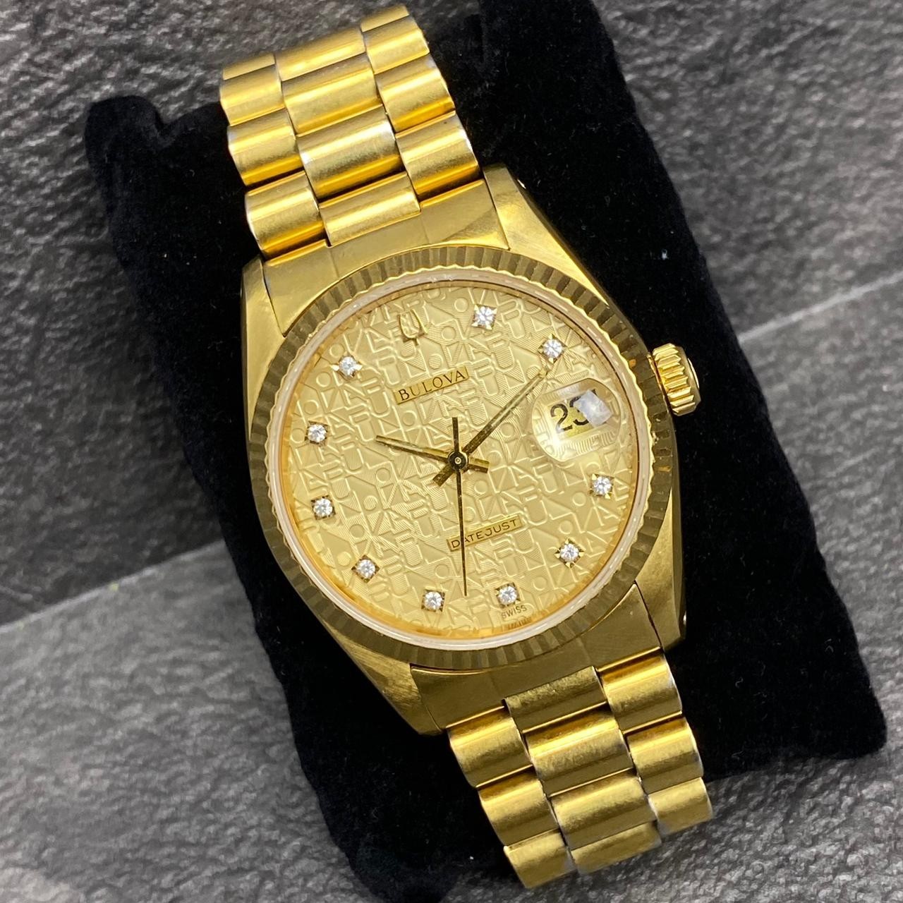 Rare BULOVA Automatic Computer Dial Date Diamond … - image 3