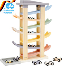 Joyreal Kugelbahn Baby Holz Ab 1 2 3 Jahr - Montessori Auto Spielzeug, Kugelbahn