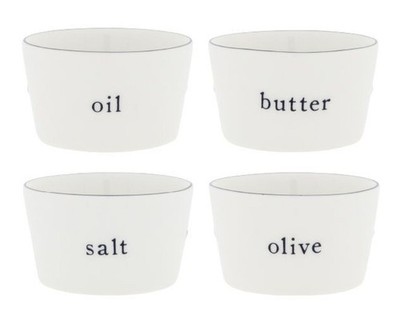 Bastion Collections 4er Schalen Set Oil Olive .. Keramik Weiß LI/BOWL ASS 022 BL