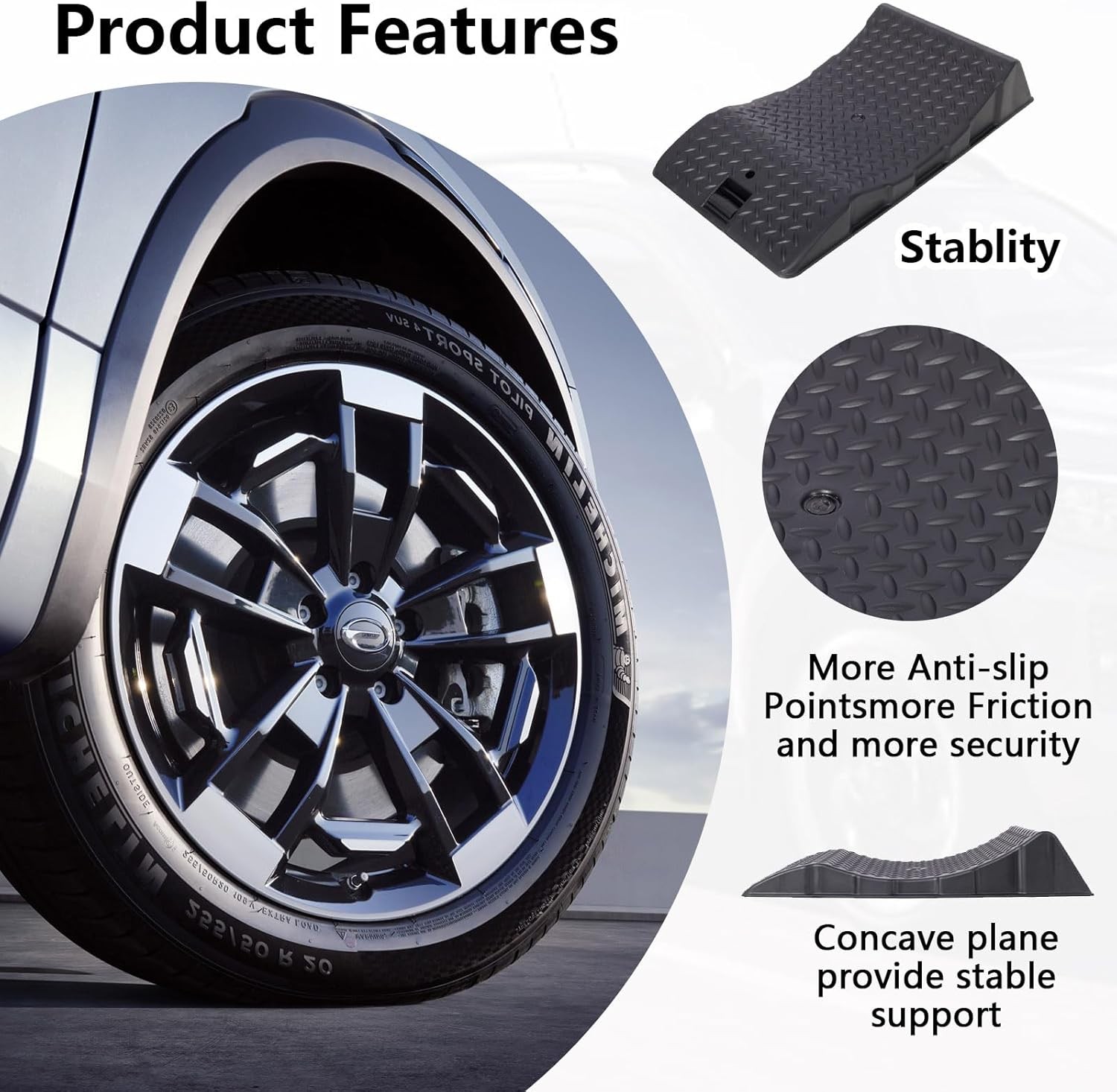 Tire Saver Ramps,Car Ramp Tire Cradle,Wheel Chock for Flat Spot Tire Anti-Slip