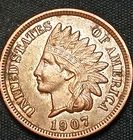 1907 Native American Indian Head Penny FULL LIBERTY OLD COIN EYE APPEAL AU