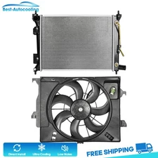 Aluminum Radiator and Cooling Fan Kit For 2012 2013 2014 15-2017 Kia Rio 1.6L l4