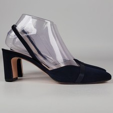 Womens Nina Black Toe Slingback Heels Accent Size 7 M