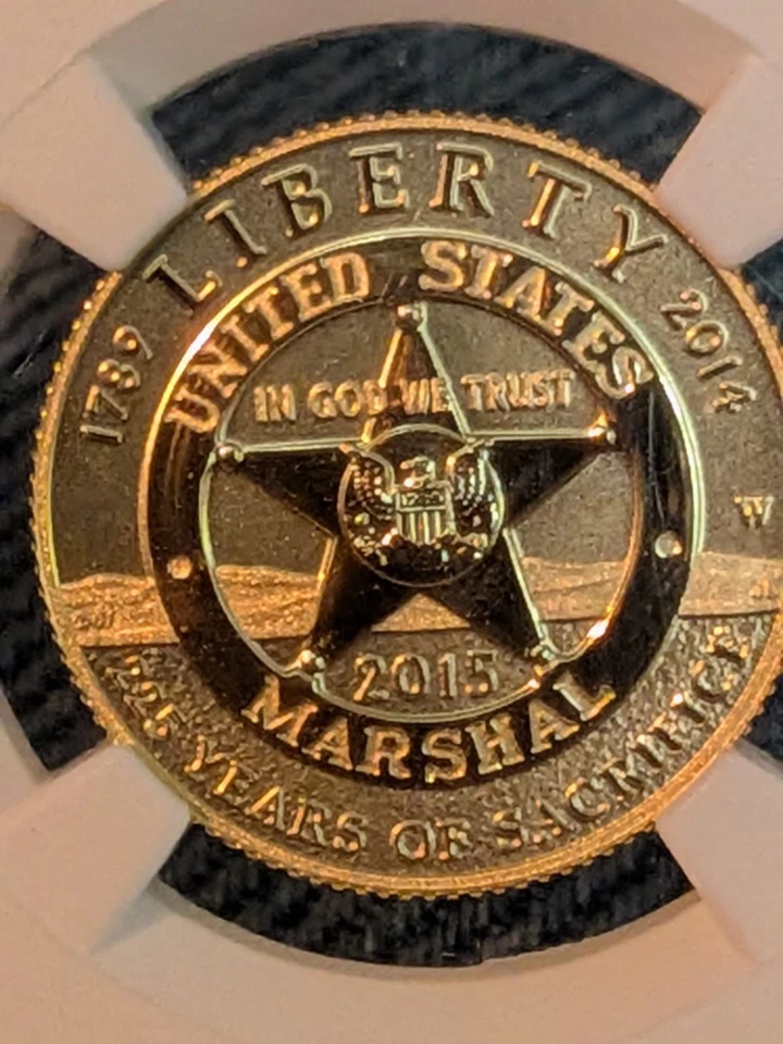 2015-W $5 Gold Coin U.S. Marshals Service NGC MS70 First Releases Gold Code 666 - Image 2 of 3