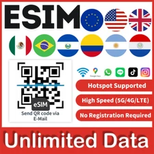 [eSIM] Tarjeta esim Estados Unidos Canadá México tarjeta esim España Brasil ..🛜