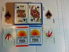 Brown & Bigelow Playing Cards Redislip promo 2 decks Country Fresh Feeds